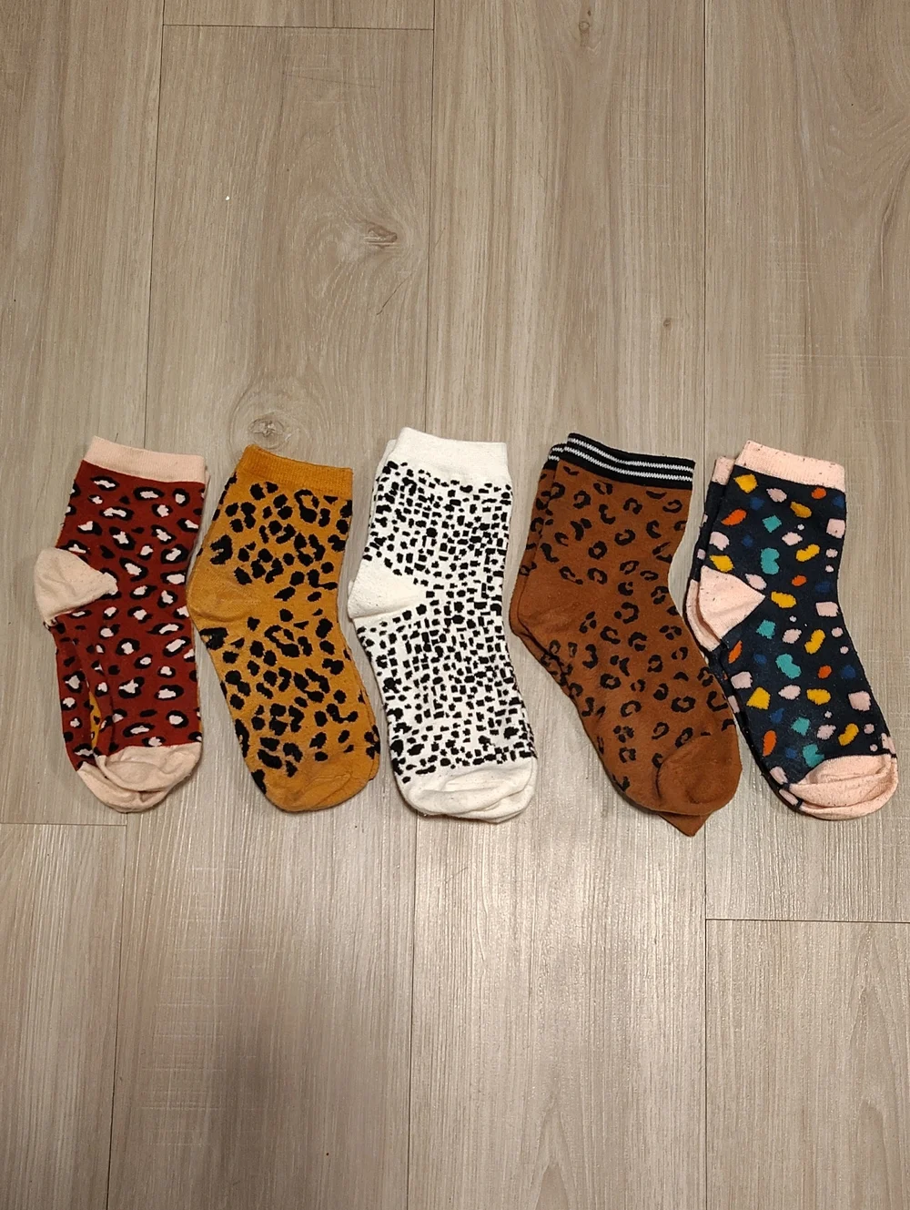 Old Navy Quarter Crew Leopard - Pack of 5 - Assorted Colors